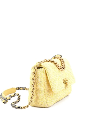 CHANEL Pre-Owned 19 Flap Bag Quilted Tweed Medium crossbody bag - Yellow