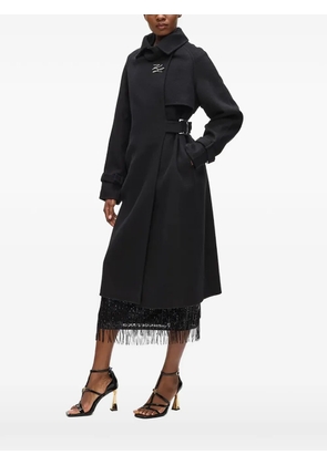 Karl Lagerfeld belted coat - Black