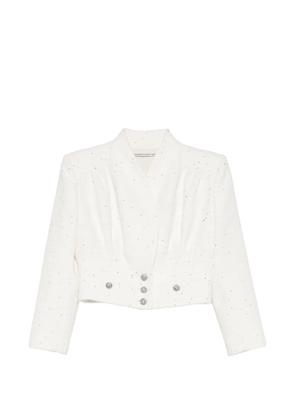 Alessandra Rich embellished-button cropped jacket - White