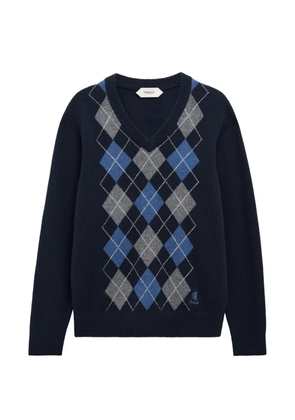 Pringle of Scotland argyle V-neck sweater - Blue