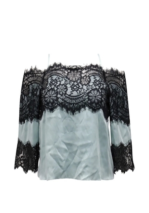 alice + olivia lace-panel blouse - Blue