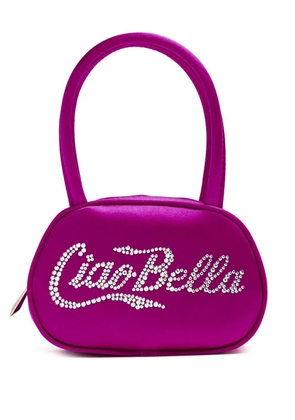 Amina Muaddi Superamini Bella embellished shoulder bag - Pink