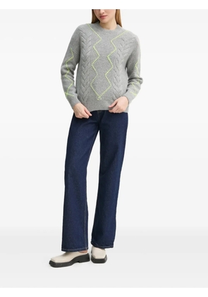 FROM FUTURE cable-knit stitched pullover - Grey