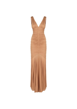 Giuseppe Di Morabito draped V-neck dress - Brown