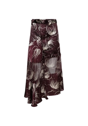 sacai flower print panel skirt - Purple