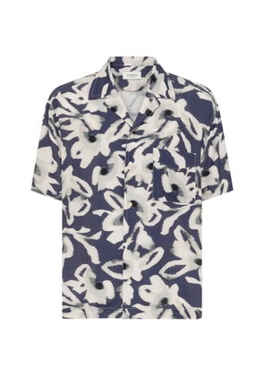 Laneus floral-print shirt - Blue