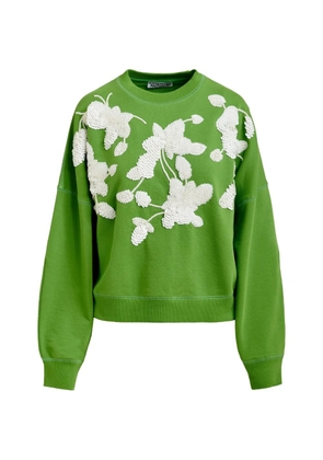 Essentiel Antwerp flower-motif sequinned sweatshirt - Green
