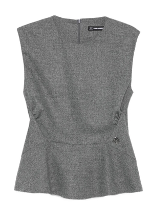 Karl Lagerfeld sleeveless peplum top - Grey