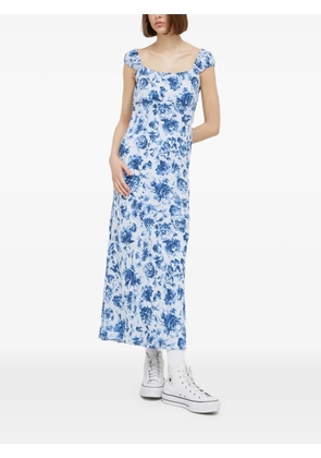 Abercrombie & Fitch floral-print square-neck midi dress - Blue