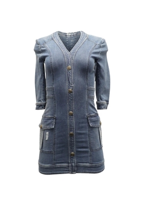 Pierre Balmain Vintage denim buttoned mini dress - Blue