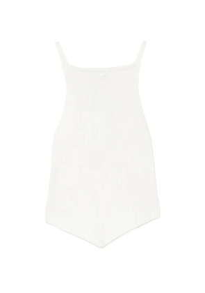 Courrèges ribbed pointy hem tank top - White