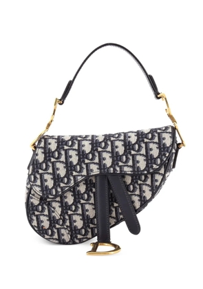 Christian Dior Pre-Owned Saddle Handbag Oblique Canvas Mini shoulder bag - Blue