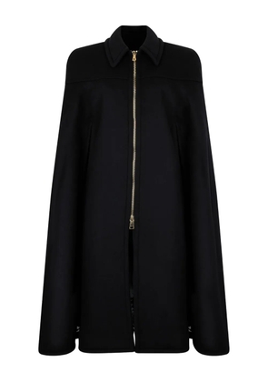 Roberto Cavalli zip-front shoulder-padded cape - Black