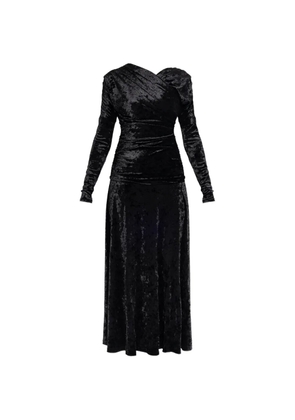 GANNI draped long-sleeved maxi dress - Black