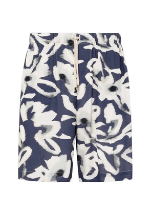 Laneus floral-print drawstring-fastening shorts - Blue