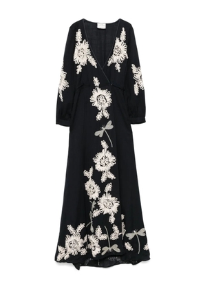 Forte Forte floral-embroidered maxi dress - Blue