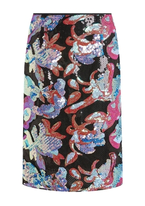 16Arlington Elice sequinned midi skirt - Black