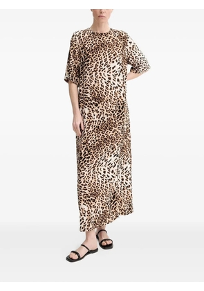 Gestuz leopard print short-sleeve dress - Neutrals