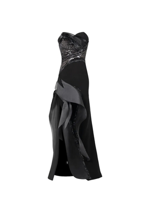 Gaby Charbachy sequin-embellished strapless maxi dress - Black
