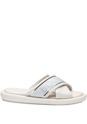BOGNER criss-cross logo flat sandals - White