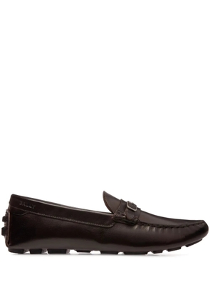 Bally buckle-embellished leather loafers - Brown