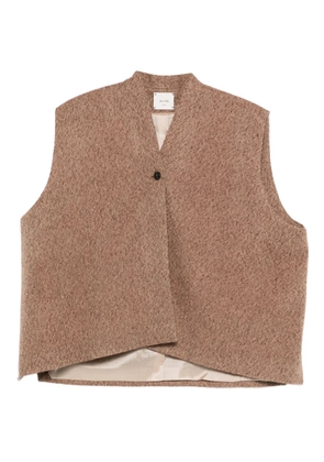 Alysi textured button vest - Brown