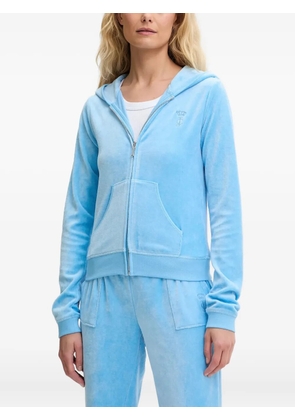 Juicy Couture embroidered-logo zip-up hoodie - Blue