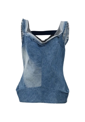 Junya Watanabe x Comme des Garçons draped denim tank tank top - Blue