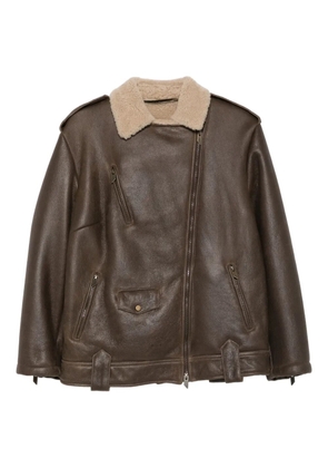 Salvatore Santoro leather zip-up jacket - Brown