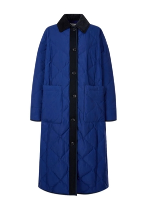 TOMBOY corduroy-collar quilted coat - Blue