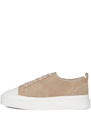 Manière De Voir Vienna contrast-stitch suede sneakers - Neutrals