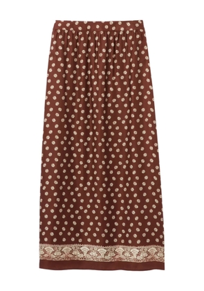 Claudie Pierlot floral-print midi skirt - Brown