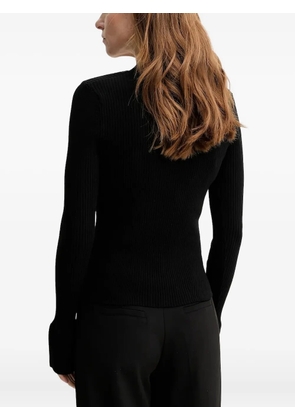The Kooples button-detailed ribbed-knit sweater - Black