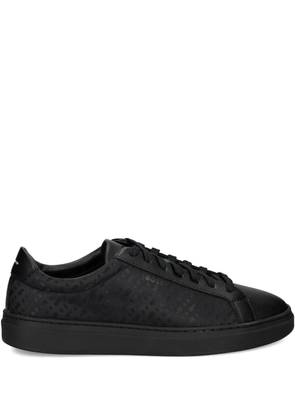 BOSS patterned leather sneakers - Black