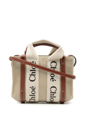 Chloé Pre-Owned 2010-2026 Mini Canvas Woody satchel - Brown