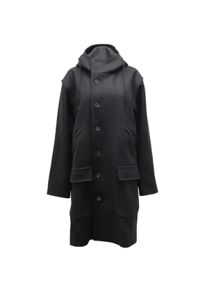 SANDRO wool hooded parka - Black