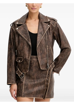 GUESS USA belted zip jacket - Brown