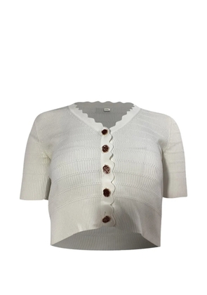 SANDRO short-sleeved cropped cardigan - White