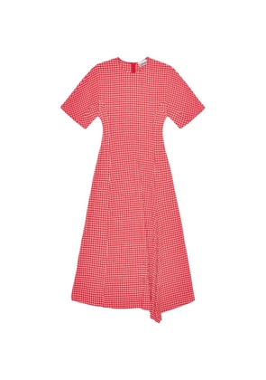 GANNI gingham short-sleeve dress - Red