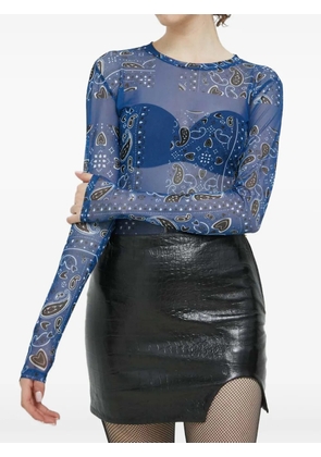 HUGO paisley long-sleeved top - Blue