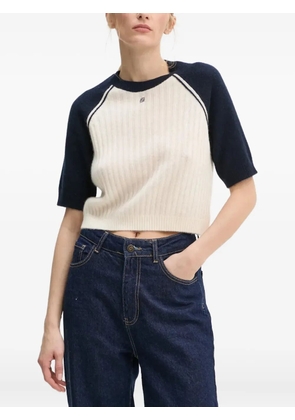 FROM FUTURE logo-detail cashmere top - Neutrals