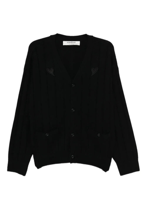 Kimhekim heart-patch v-neck cardigan - Black