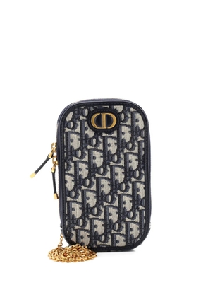 Christian Dior Pre-Owned 30 Montaigne Phone Holder on Chain Oblique Canvas crossbody bag - Blue