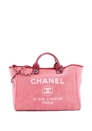 CHANEL Pre-Owned Deauville Canvas Medium tote bag - Red