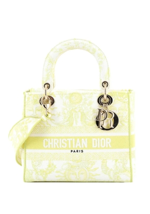 Christian Dior Pre-Owned Lady D-Lite Bag Embroidered Canvas Medium satchel - Yellow