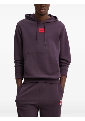 HUGO logo-patch hoodie - Purple