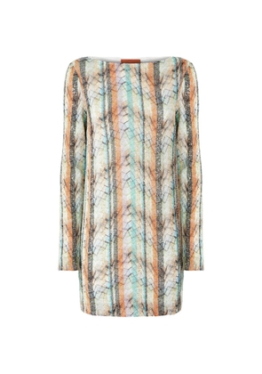Missoni long-sleeve mini dress - Neutrals