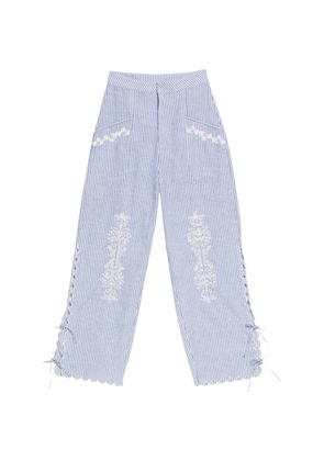 Agua By Agua Bendita Oprah embroidered trousers - Blue