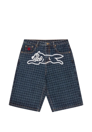 ICECREAM houndstooth graphic shorts - Blue