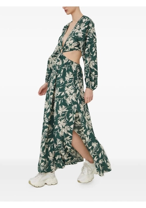 Abercrombie & Fitch floral-print cut-out maxi dress - Green